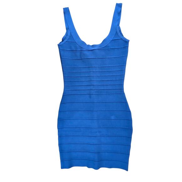HERVE LEGER Royal Blue Mini Bandage Dress Size Small Sexy Bodycon Scoop Iconic - Picture 1 of 7